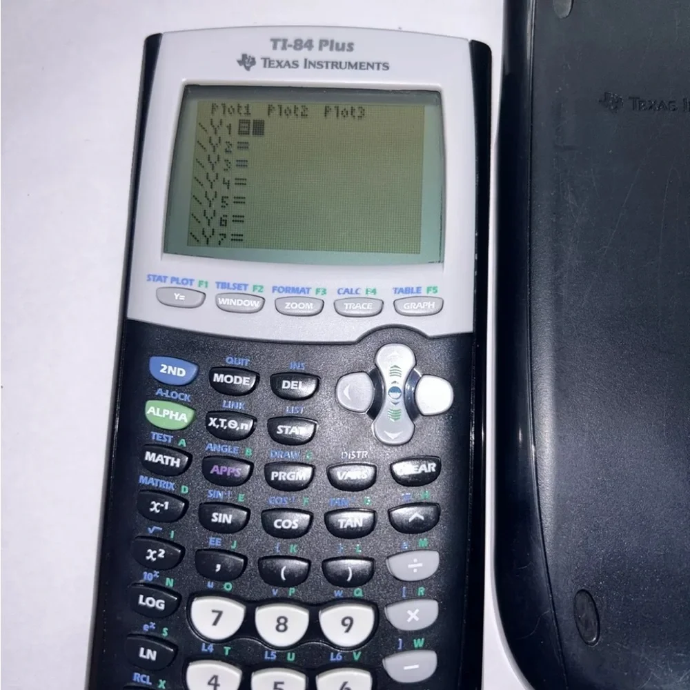 Texas Instrument TI 84 Plus Graphing Calculator W Cover Tested